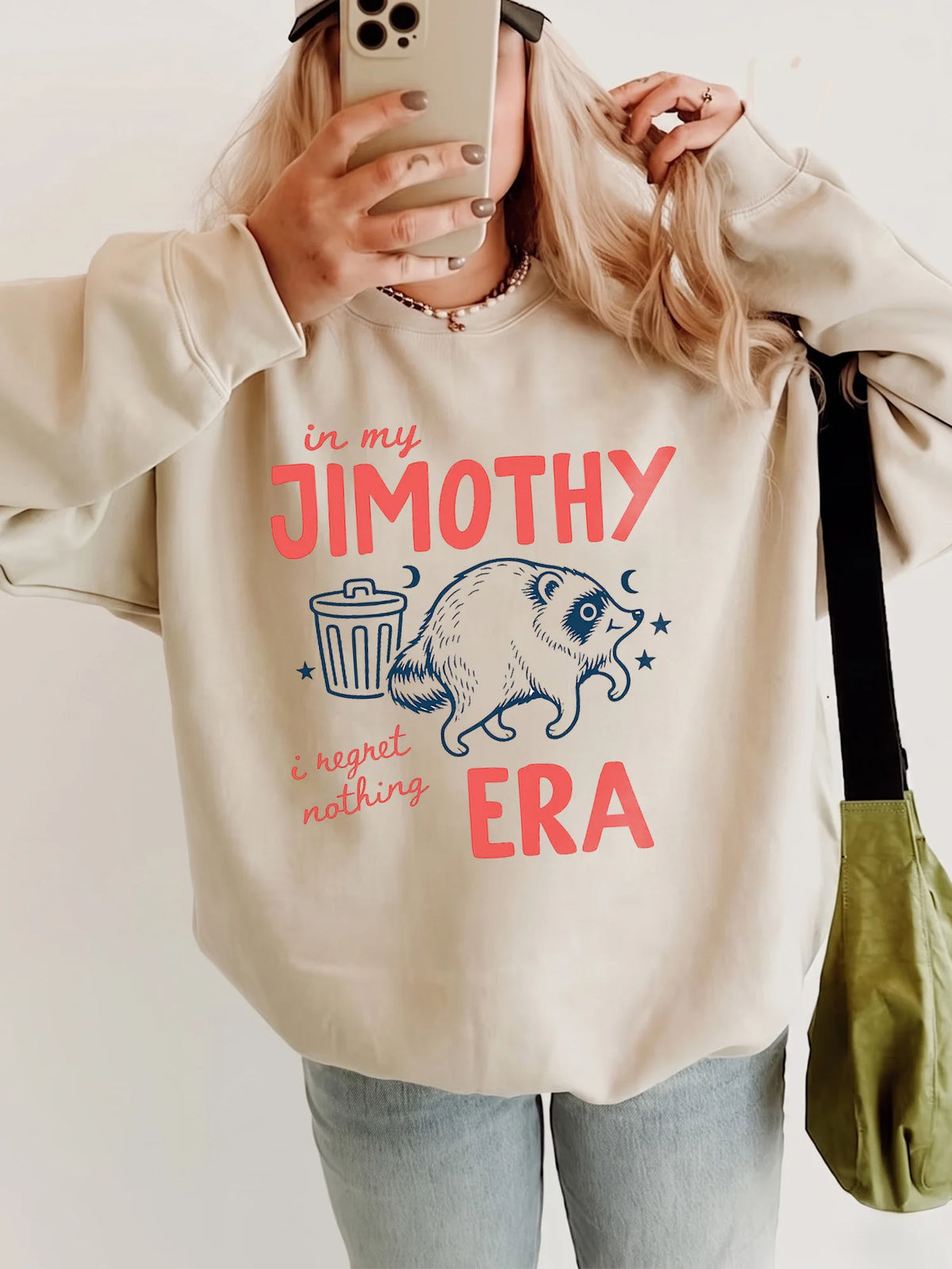 In My Era I Regret Nothing Custom Name Raccoon Sweatshirt