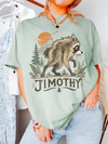 Vintage Woodland Raccoon Custom Name T-Shirt for Nature Lovers
