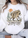 Vintage Woodland Raccoon Custom Name T-Shirt for Nature Lovers