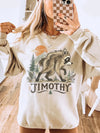 Vintage Woodland Raccoon Custom Name T-Shirt for Nature Lovers