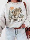 Vintage Woodland Raccoon Custom Name T-Shirt for Nature Lovers