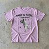Hang In There It Gets Worse Funny Cat T-Shirt Retro Dark Humor Tee