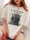We On the Same Frequency Graphic Tee Y2K Alien Cat Shirt for Best Friends