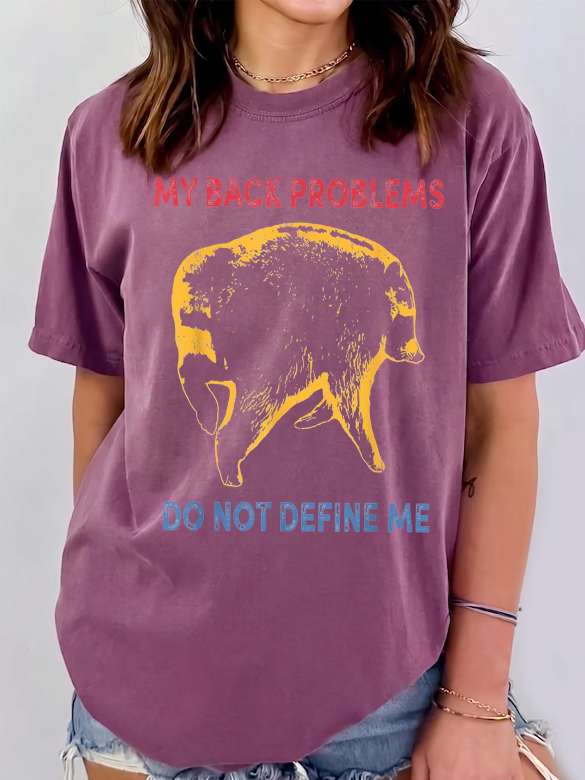 My Back Problems Do Not Define Me T-Shirt Funny Bear Chronic Pain Awareness Tee