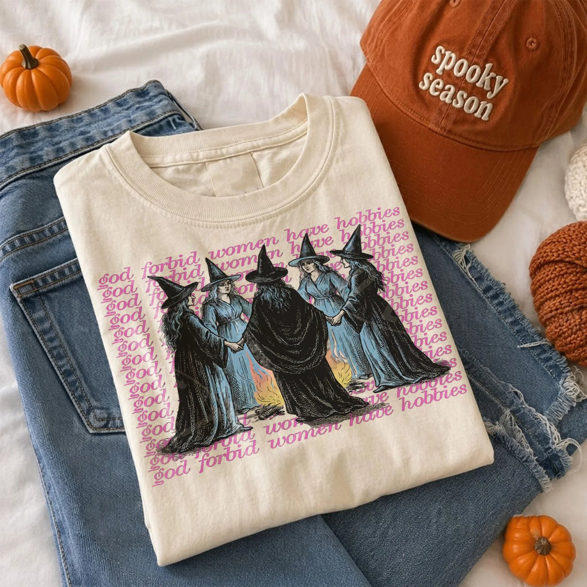 God Forbid Women Have Hobbies Shirt Funny Feminist Witch Spooky Season Tee