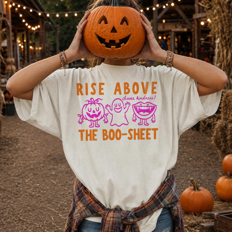 Choose Kindness Boo-Sheet Halloween Tee Cute Spooky Ghost Graphic Shirt for Teachers