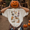 Fall Cats Spooky Graphic T-Shirt Autumn Kitty Tee Gift for Cat Lovers