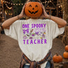 Spooky Teacher T-Shirt Fueled by Coffee Fall Halloween Top