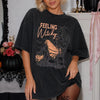 Feeling Witchy Tee Retro Spooky Witch Aesthetic T-Shirt for Halloween