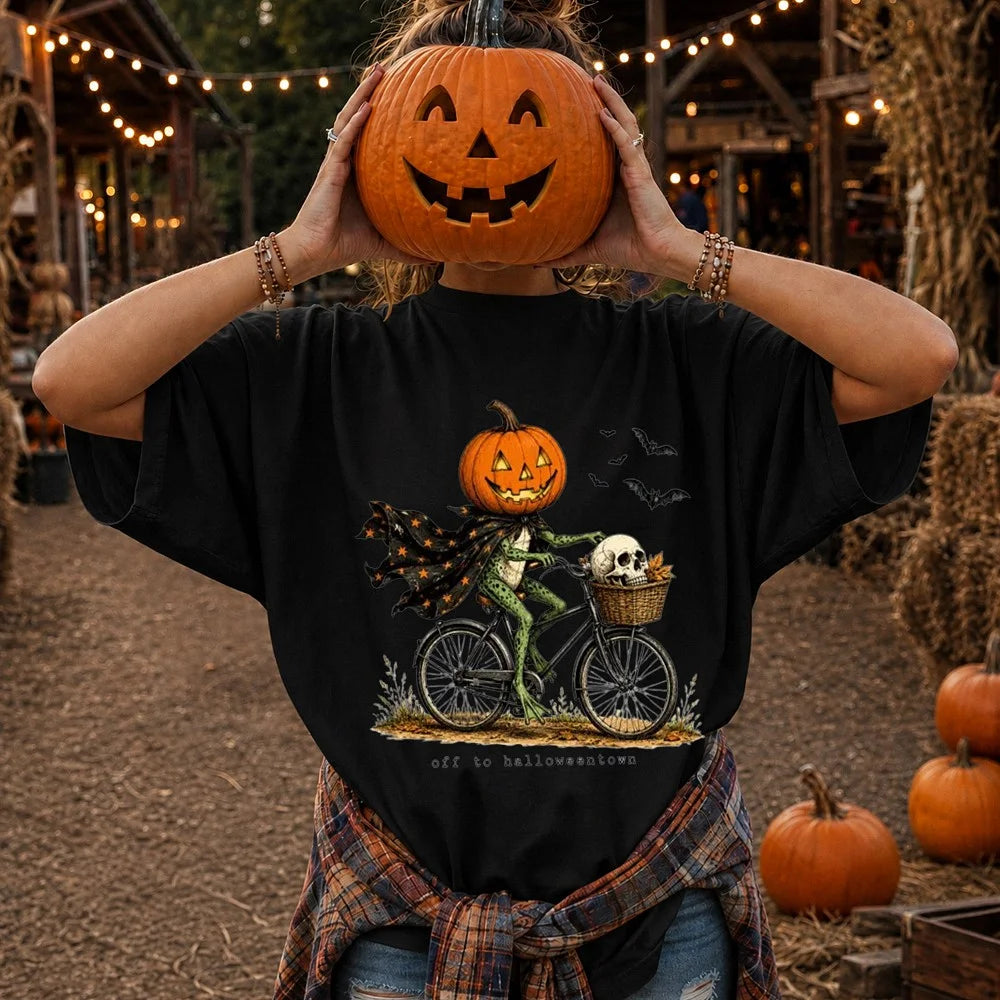 Off to Halloweentown Sweatshirt Retro Pumpkin Head Spooky Season Gift