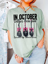 In October We Wear Pink Breast Cancer Awareness Tee Brooms Up Cancer Down Witch Shirt