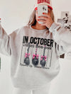 In October We Wear Pink Breast Cancer Awareness Tee Brooms Up Cancer Down Witch Shirt
