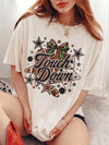 Touchdown Tee Retro Football Game Day T-Shirt Coquette Bow Tailgate Top