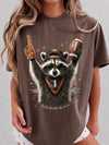 Football Raccoon Oversized Tee Funny Game Day Graphic T-Shirt