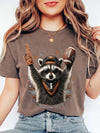 Football Raccoon Oversized Tee Funny Game Day Graphic T-Shirt