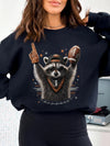 Football Raccoon Oversized Tee Funny Game Day Graphic T-Shirt