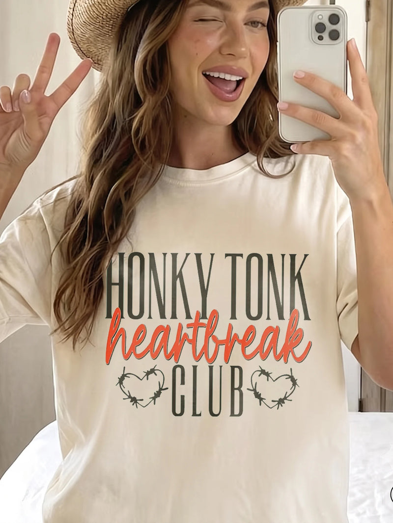 Honky Tonk Heartbreak Club Vintage Tee for Women