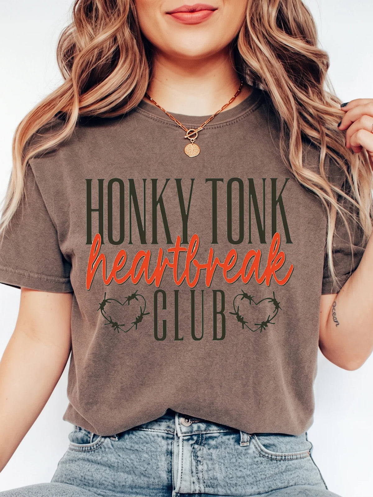 Honky Tonk Heartbreak Club Vintage Tee for Women