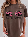 Save The Pumpkins Tee Pink Leopard Skeleton Hands Halloween Shirt