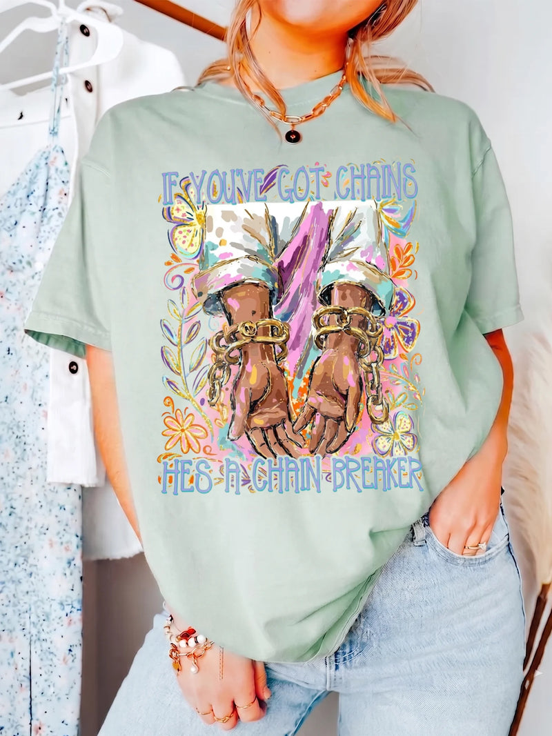 Chain Breaker Christian Tee Inspirational Worship Shirt Gift for Women