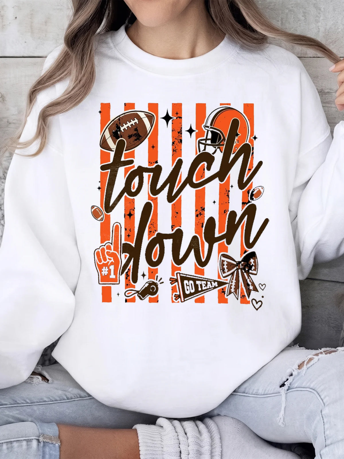 Touchdown Go Team Football T-Shirt for Game Day Tailgate