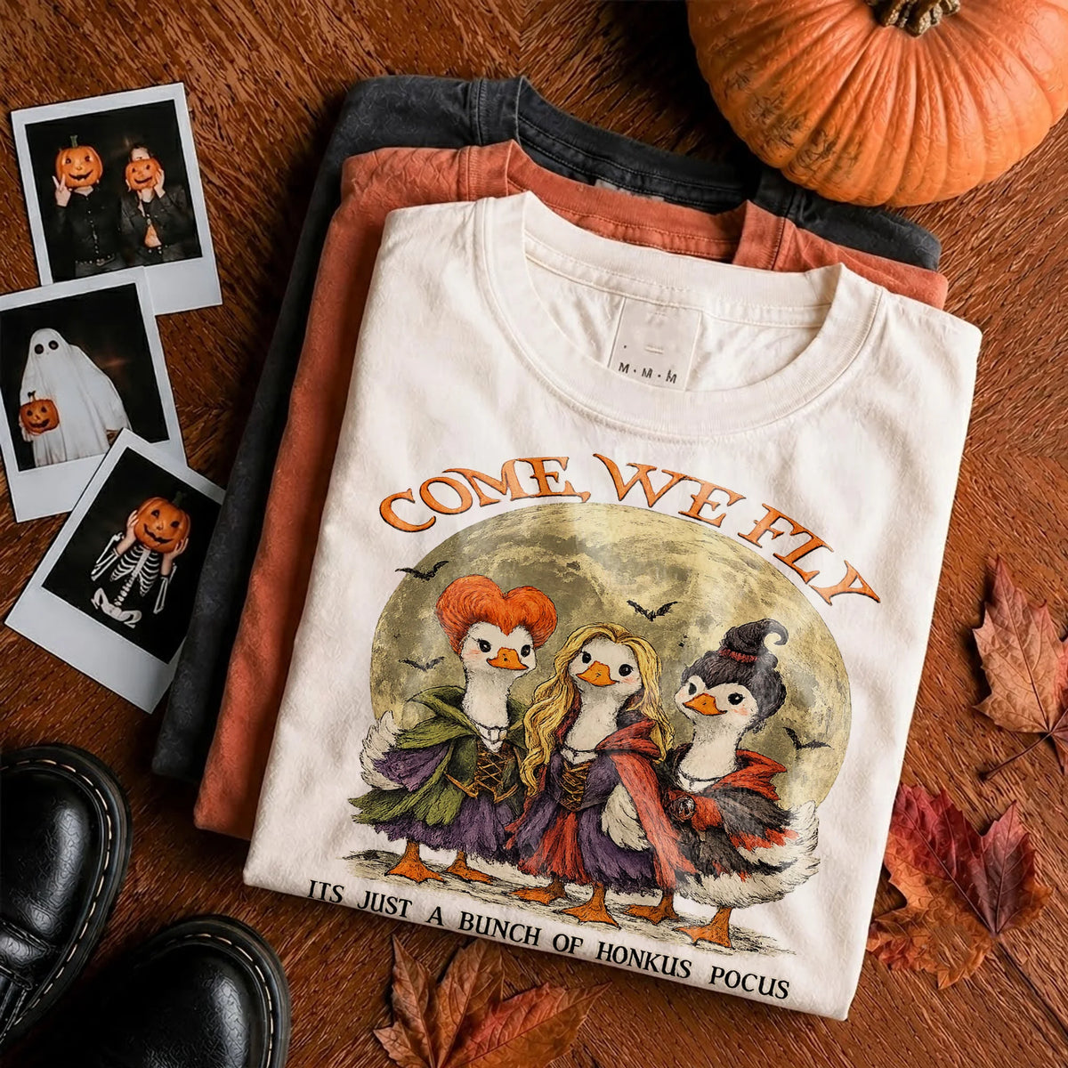 Come We Fly Hocus Pocus Halloween Tee Funny Honkus Pocus Geese Shirt