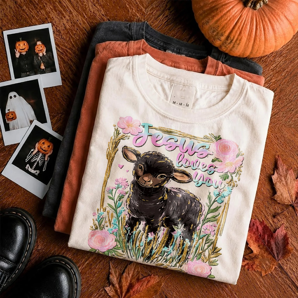 Jesus Loves You Tee Floral Lamb Christian T-Shirt