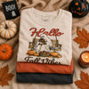 Hello Fall Vibes Retro Ghost T-Shirt Cozy Autumn Pumpkin Season Top