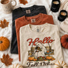 Hello Fall Vibes Retro Ghost T-Shirt Cozy Autumn Pumpkin Season Top