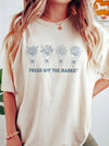 Fresh Off the Market Bridal Shower T-Shirt Floral Bouquet Shirt for Bride