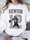 Senior Mom Personalized Football Tee Custom Name and Number Sports Shirt Gift