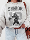 Senior Mom Personalized Football Tee Custom Name and Number Sports Shirt Gift