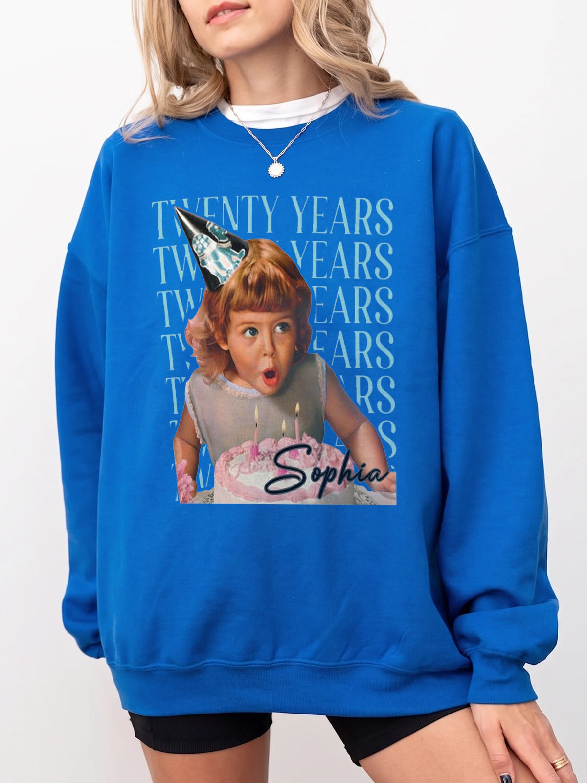 Twenty Years Vintage 20th Birthday Custom Name Sweatshirt Retro Party Crewneck