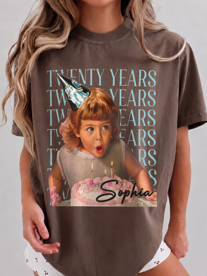 Twenty Years Vintage 20th Birthday Custom Name Sweatshirt Retro Party Crewneck