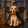 Witch Cat Door Hanger Custom Pet Halloween Portrait Decoration