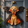Witch Cat Door Hanger Custom Pet Halloween Portrait Decoration