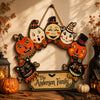 Vintage Halloween Personalized Family Name Wooden Hanging Sign