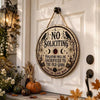 No Soliciting Violators Will Be Sacrificed To The Old Gods Hanging Wooden Door Sign For Gothic Decor