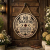 No Soliciting Violators Will Be Sacrificed To The Old Gods Hanging Wooden Door Sign For Gothic Decor