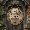 No Soliciting Violators Will Be Sacrificed To The Old Gods Hanging Wooden Door Sign For Gothic Decor