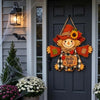 Hello Fall Door Hanger Rustic Farmhouse Scarecrow Autumn Porch Sign