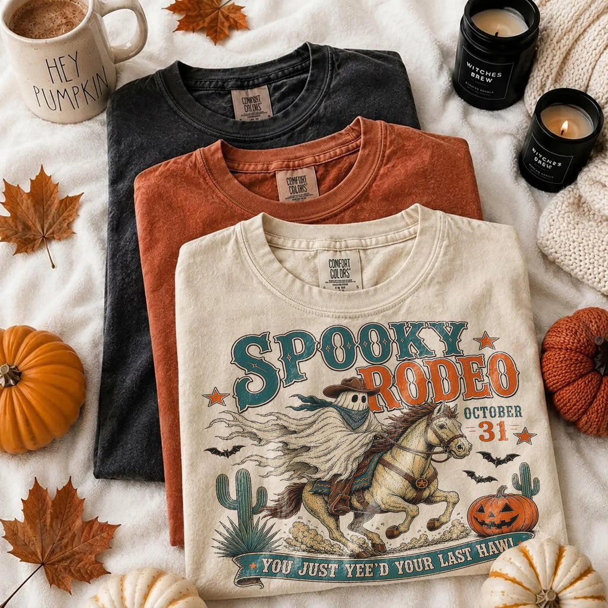 Spooky Rodeo Ghost Cowboy Halloween Western Vintage shirt, You Just Yeed Your Last Haw Graphic Shirt