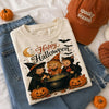 Vintage Retro Halloween Cute Cat Witches Shirt Kids Cauldron Fall Shirt