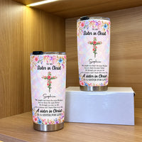 Personalized Sister in Christ Birth Flower Tumbler Custom Title Name - product view 3