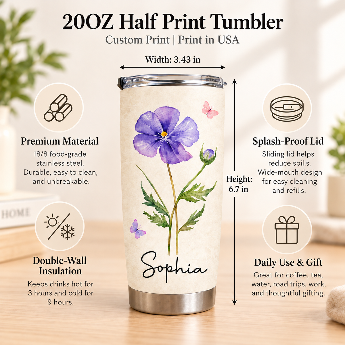 Sister Flower Tumbler - product detail 3