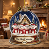 Close-up of Snowman Family Snow Globe Christmas Ornament Personalized Winter Holiday Keepsake Tree Decor Gift for streetwear fans in Austin, Texas
