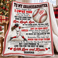 Personalized Softball Granddaughter Blanket Custom Name Gift from Grandma — product view 5