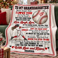Personalized Softball Granddaughter Blanket Custom Name Gift from Grandma — product view 6