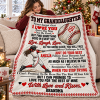 Personalized Softball Granddaughter Blanket Custom Name Gift from Grandma — product view 8