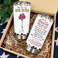 Personalized Soul Sister Bestie Birth Flower Tumbler Custom Name Gift - product view 5